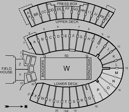 Seating Chart Camp Randall Stadium Wi